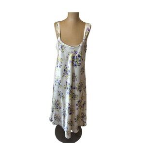 NWT! Natori Classics Violet Satin Long Tank Slip Nightgown Size Medium